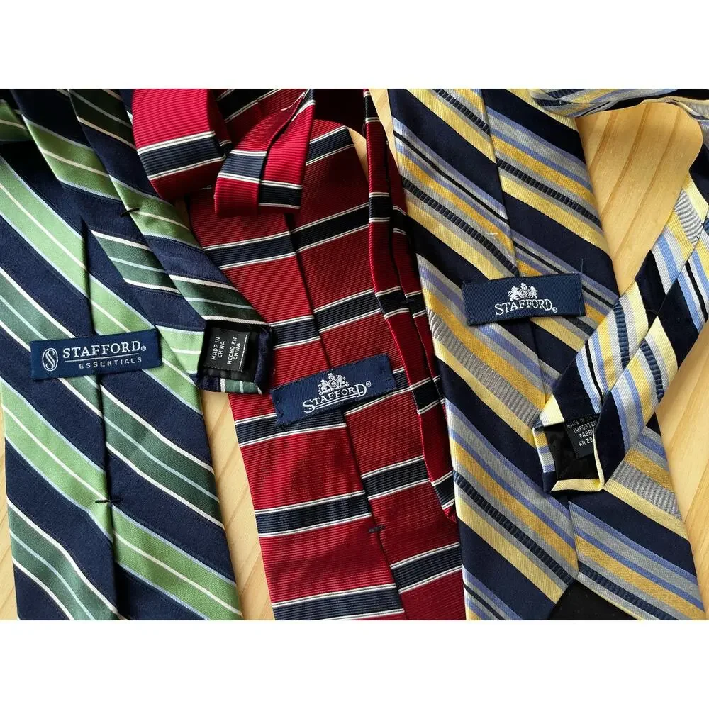 Vintage Stafford Silk Neckties Set of 3 Striped